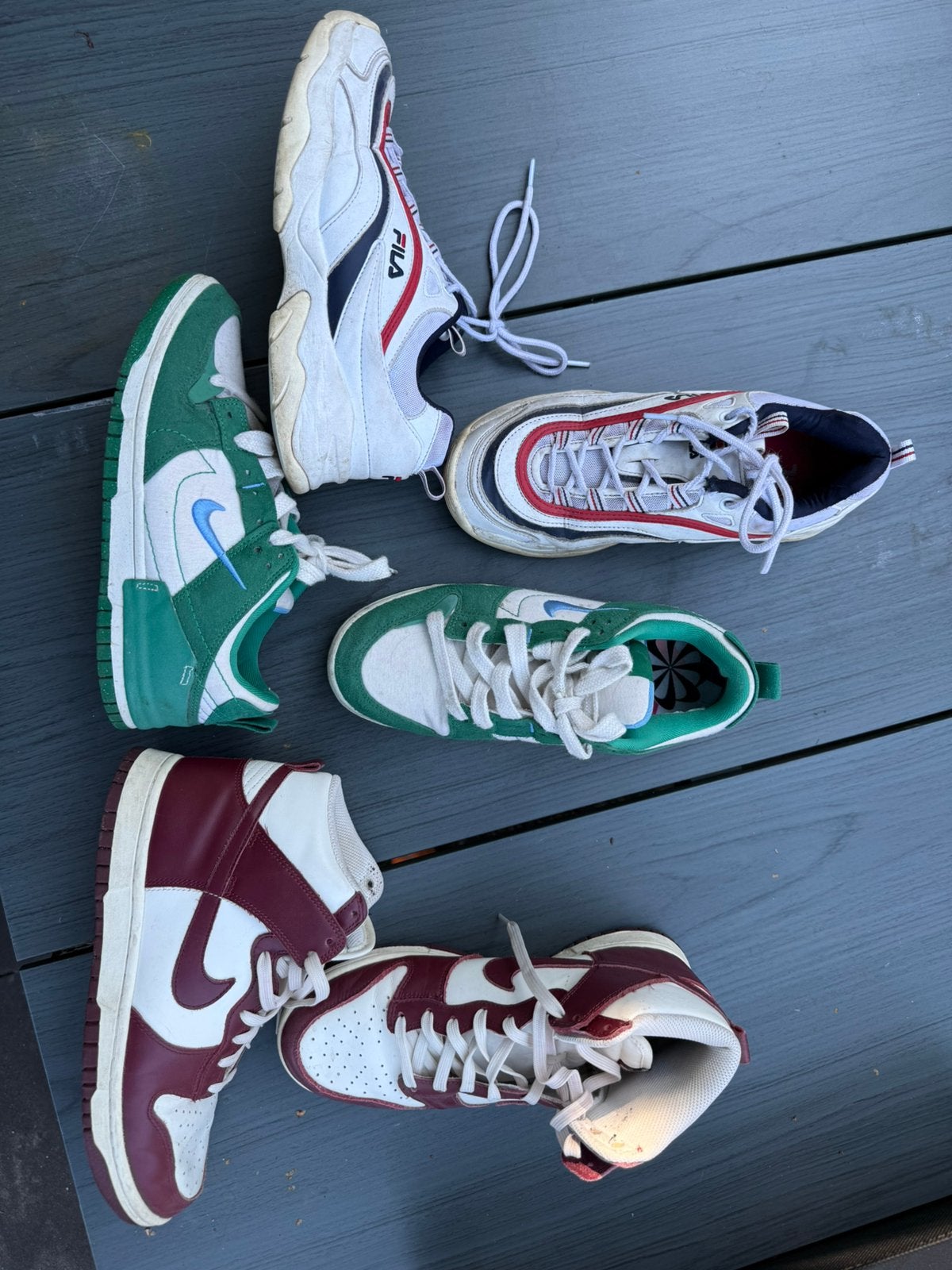 Te koop: 2 x Nike en 1 x Fila sneakers, Overige kleuren, Ophalen of Verzenden, Sneakers of Gympen, Gedragen