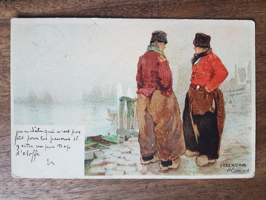Ansichtkaart Volendam Henri Cassiers Klederdracht, Ophalen of Verzenden, Voor 1920, Gelopen, Noord-Holland