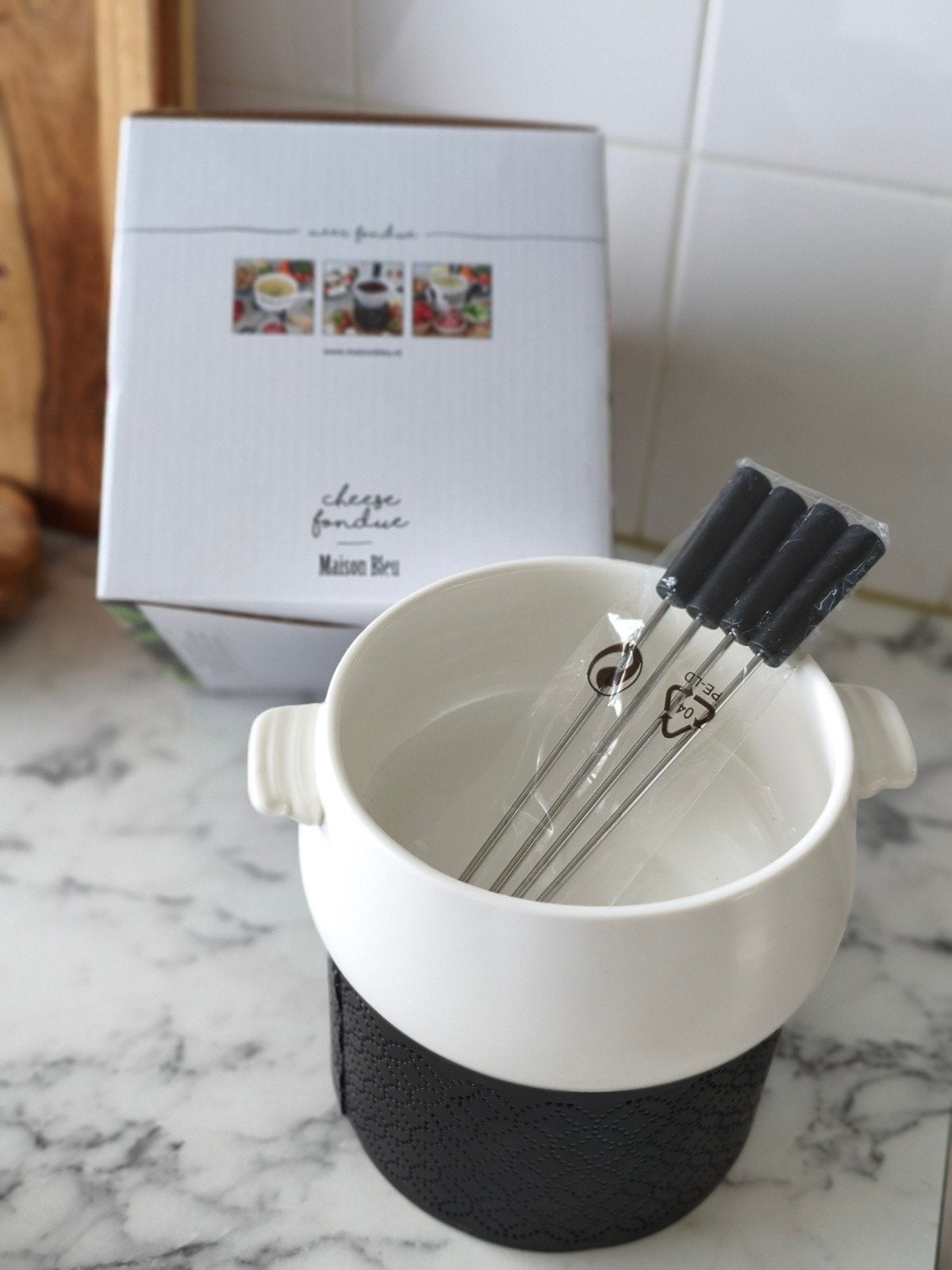 Maison Bleu Kaasfondue Set - Nieuw in Doos, Overige typen, Nieuw, Ophalen of Verzenden, Steen/keramiek