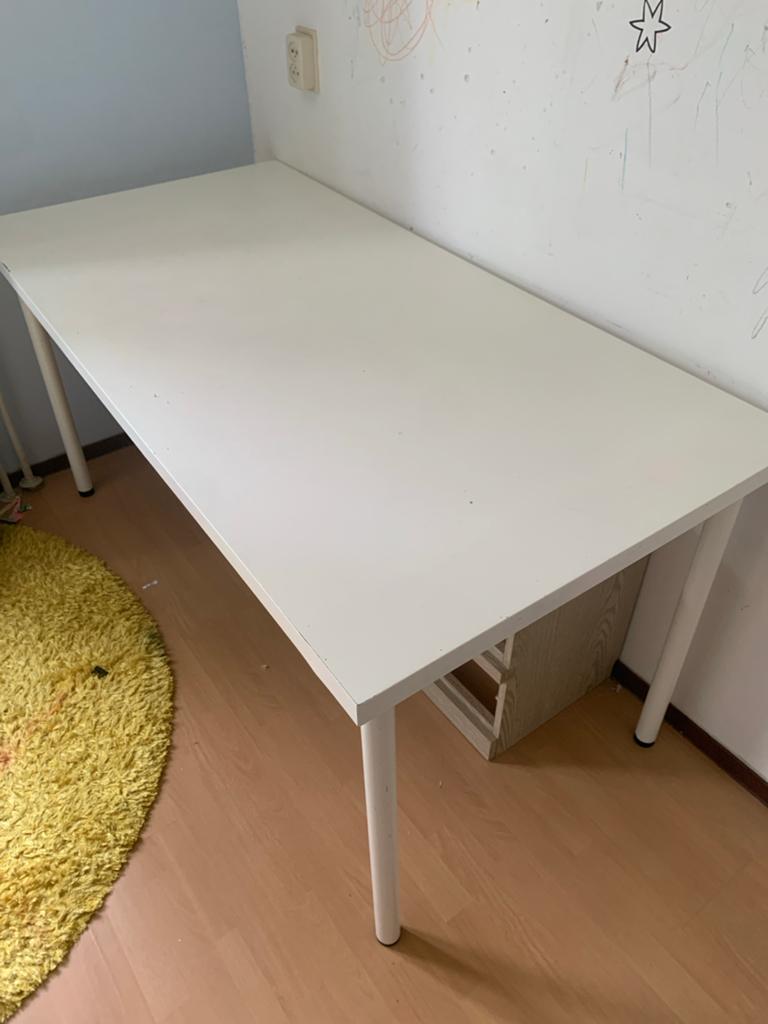 IKEA Linnmon Bureau Wit - Gebruikt, Ophalen, Gebruikt, Spaanplaat of MDF, IKEA