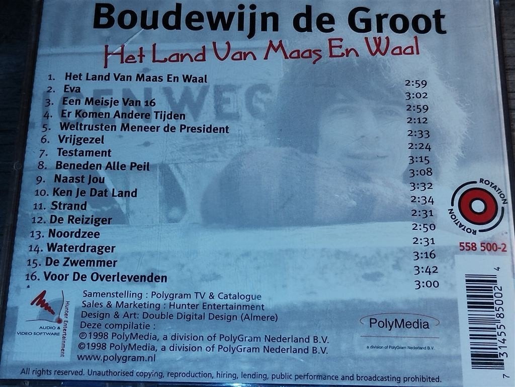 Boudewijn De Groot - Het Land Van Maas En Waal, Ophalen of Verzenden, Zo goed als nieuw, Levenslied of Smartlap