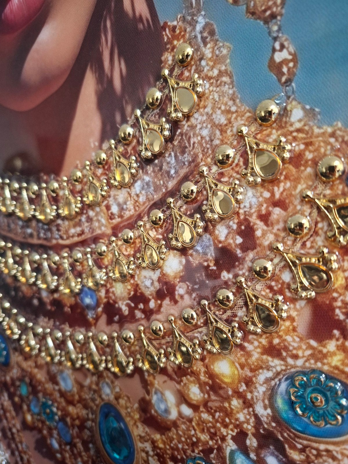 Prachtig 3D Schilderij met Indiase Vrouw en Sieraden, Ophalen