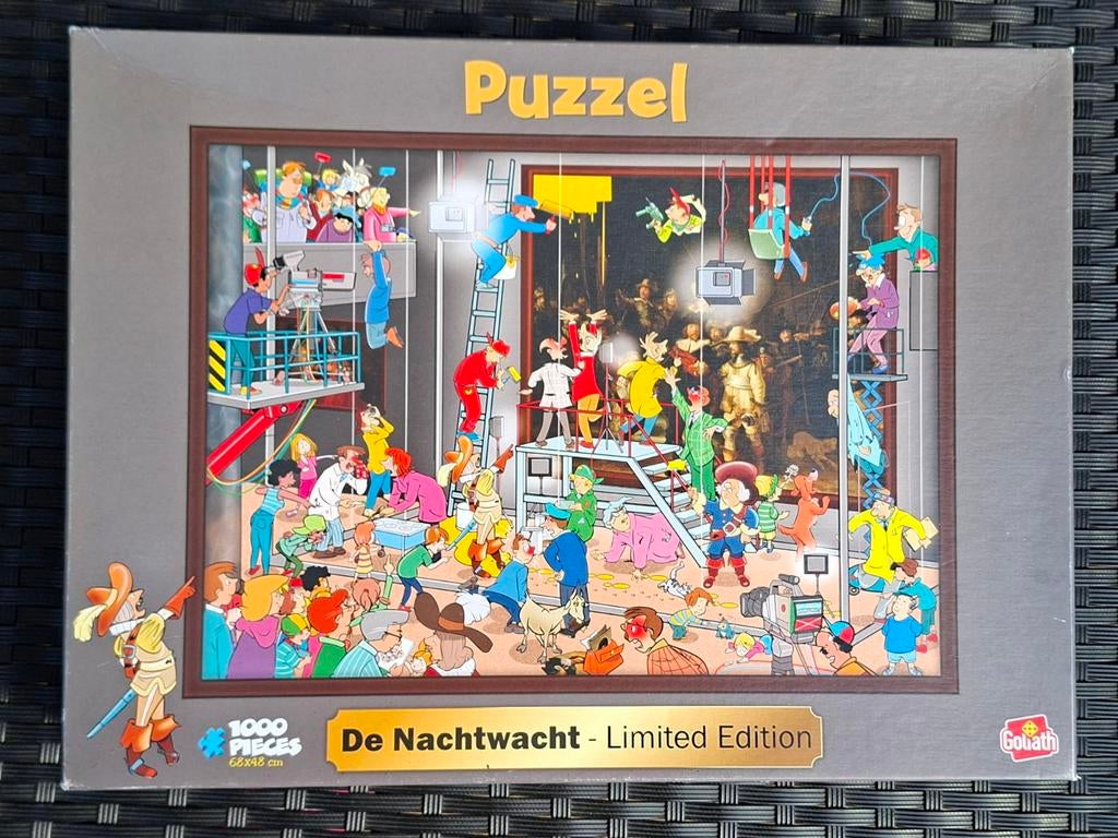 Goliath Puzzel De Nachtwacht - Limited Edition 1000 stukjes, Ophalen of Verzenden, 500 t/m 1500 stukjes, Zo goed als nieuw, Legpuzzel