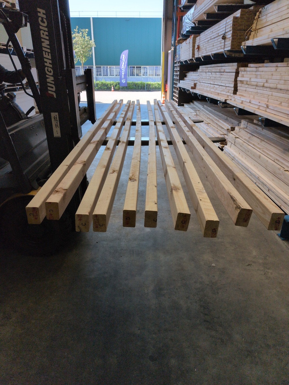 Vuren 47x75 (45x70) 360cm, Ophalen, Vuren, 50 mm of meer, Balk