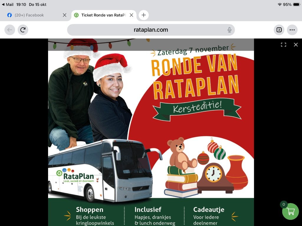 Ronde van Rataplan kerst 2026 bustour kringlopen. 2 pers., Tickets en Kaartjes, Twee personen