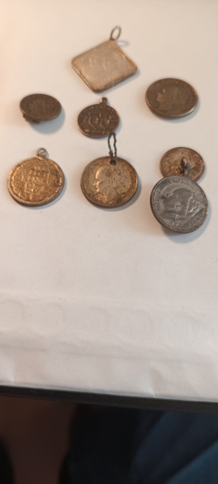 Diverse oude munten en hangers, waaronder Wilhelmina, Postzegels en Munten, Ophalen of Verzenden, Koningin Wilhelmina, Overige waardes