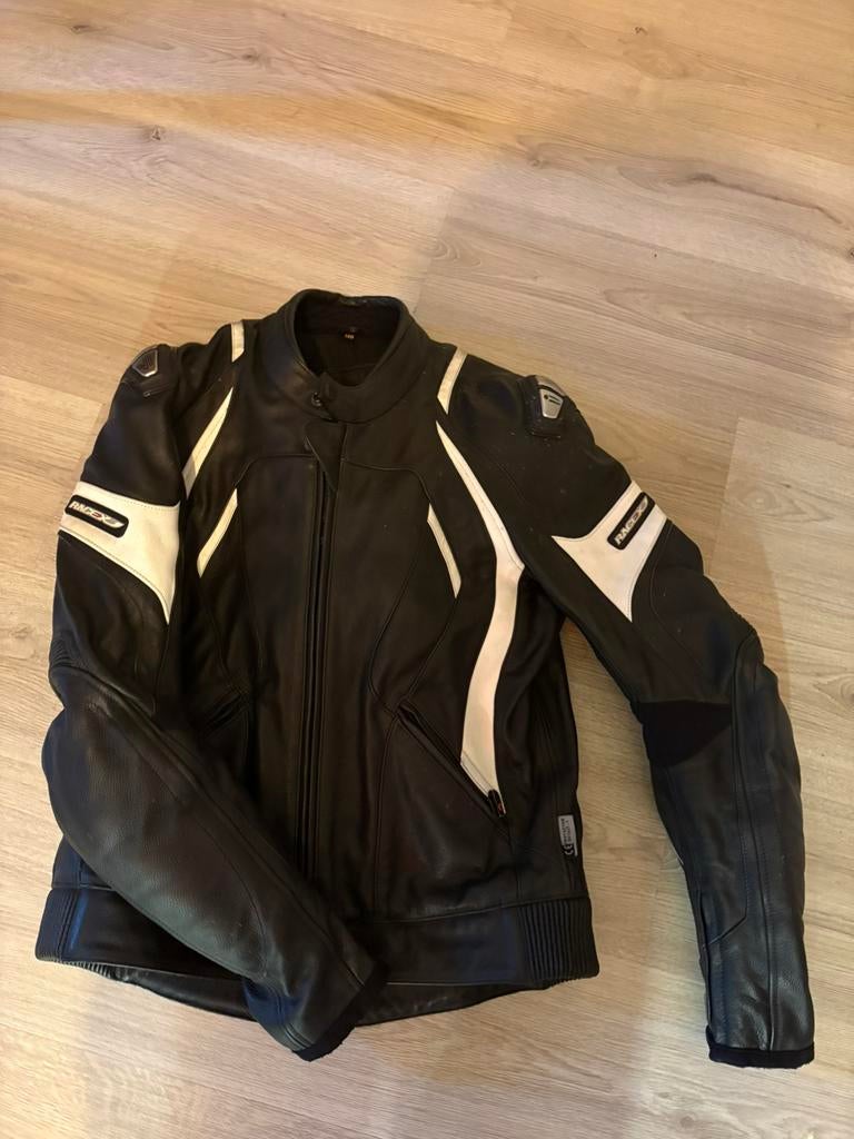 Ixs leren motor jas te koop zwart met wit, Ophalen of Verzenden