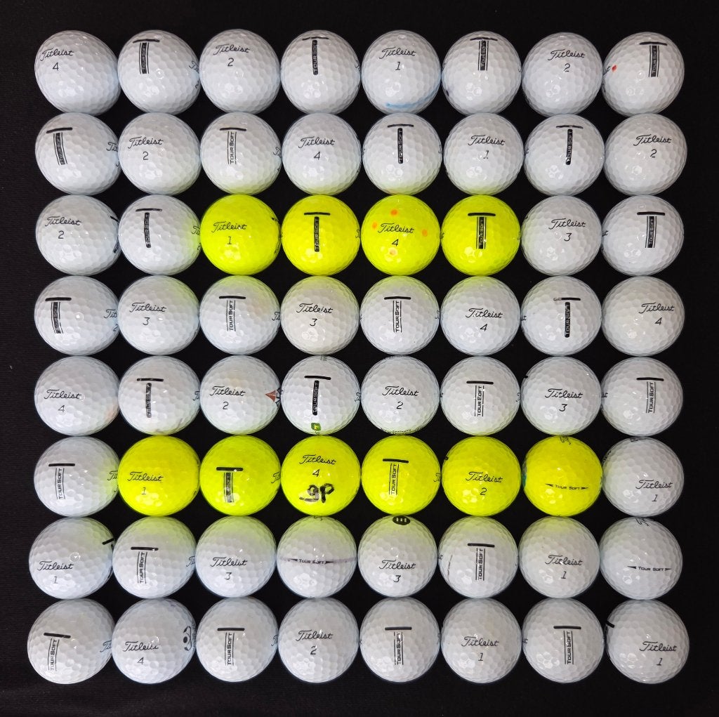 64 stuks mooie Titleist Tour Soft golfballen, Ophalen of Verzenden, Zo goed als nieuw, Bal(len)