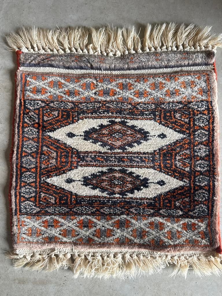 Origineel handgeknoopt Bocharatapijtje, Ophalen, Minder dan 50 cm, Gebruikt, Vierkant