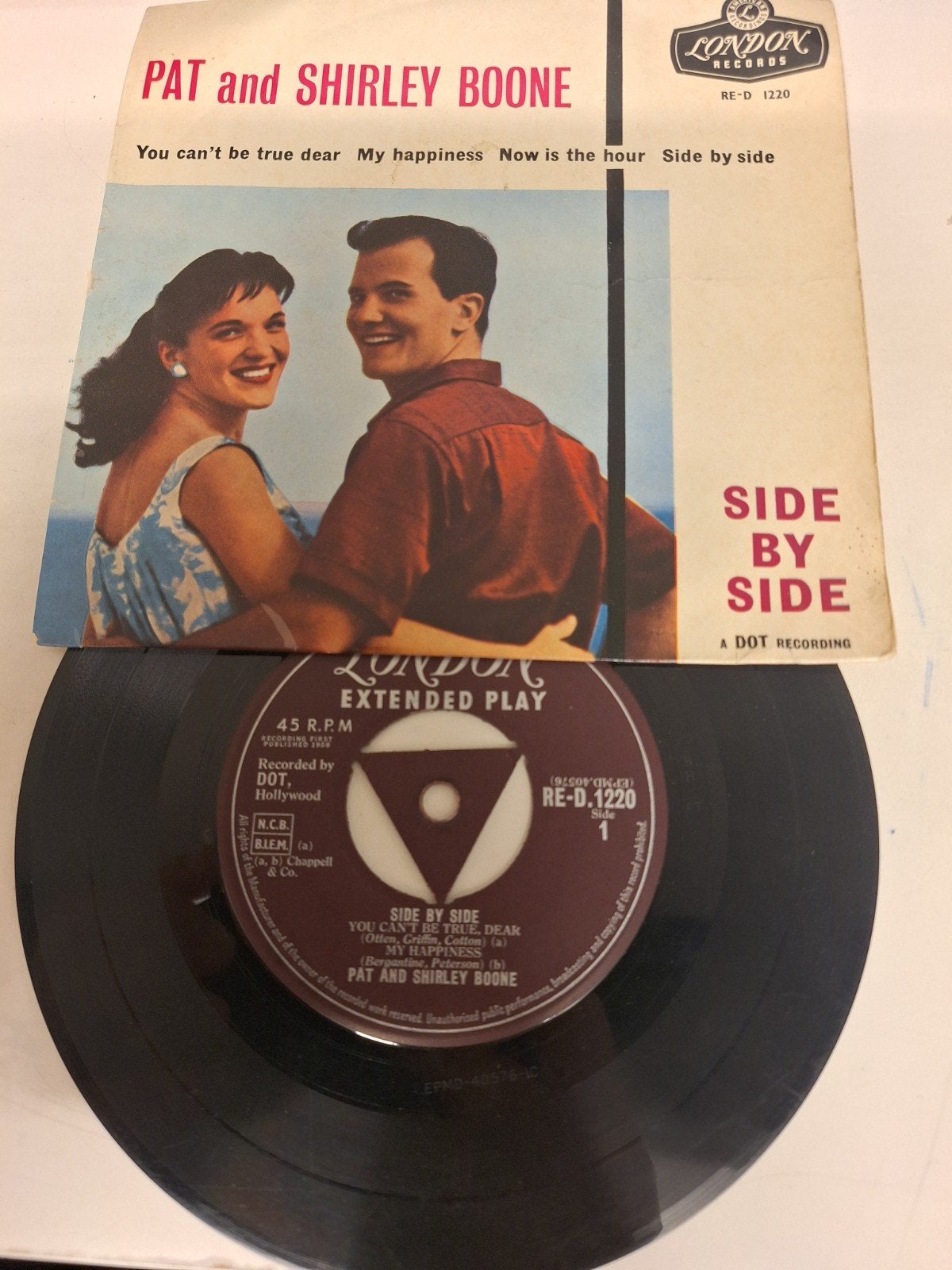 Pat & Shirley Boone - Side by Side, 1959. EP SINGLE., Cd's en Dvd's, EP, Verzenden, 7 inch, Pop