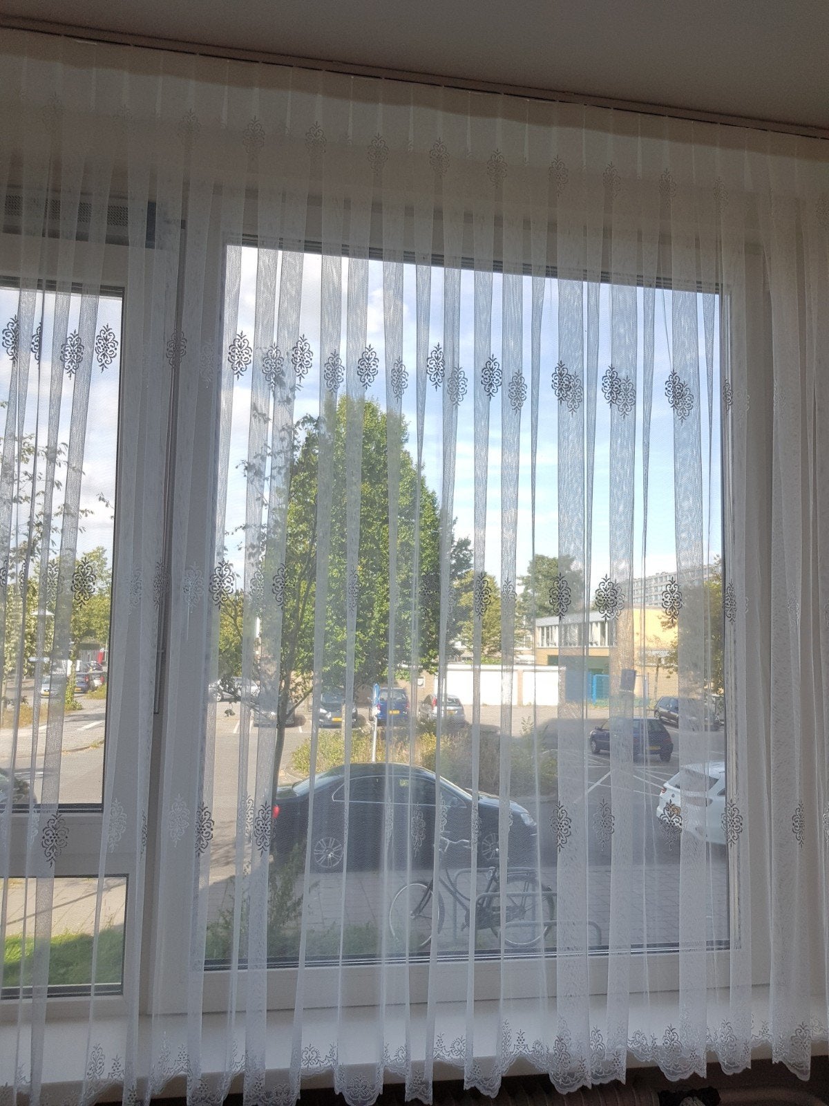 2x vitrage gordijnen kant wit 360x180cm, Vitrage, 180 cm, Wit, Nieuw