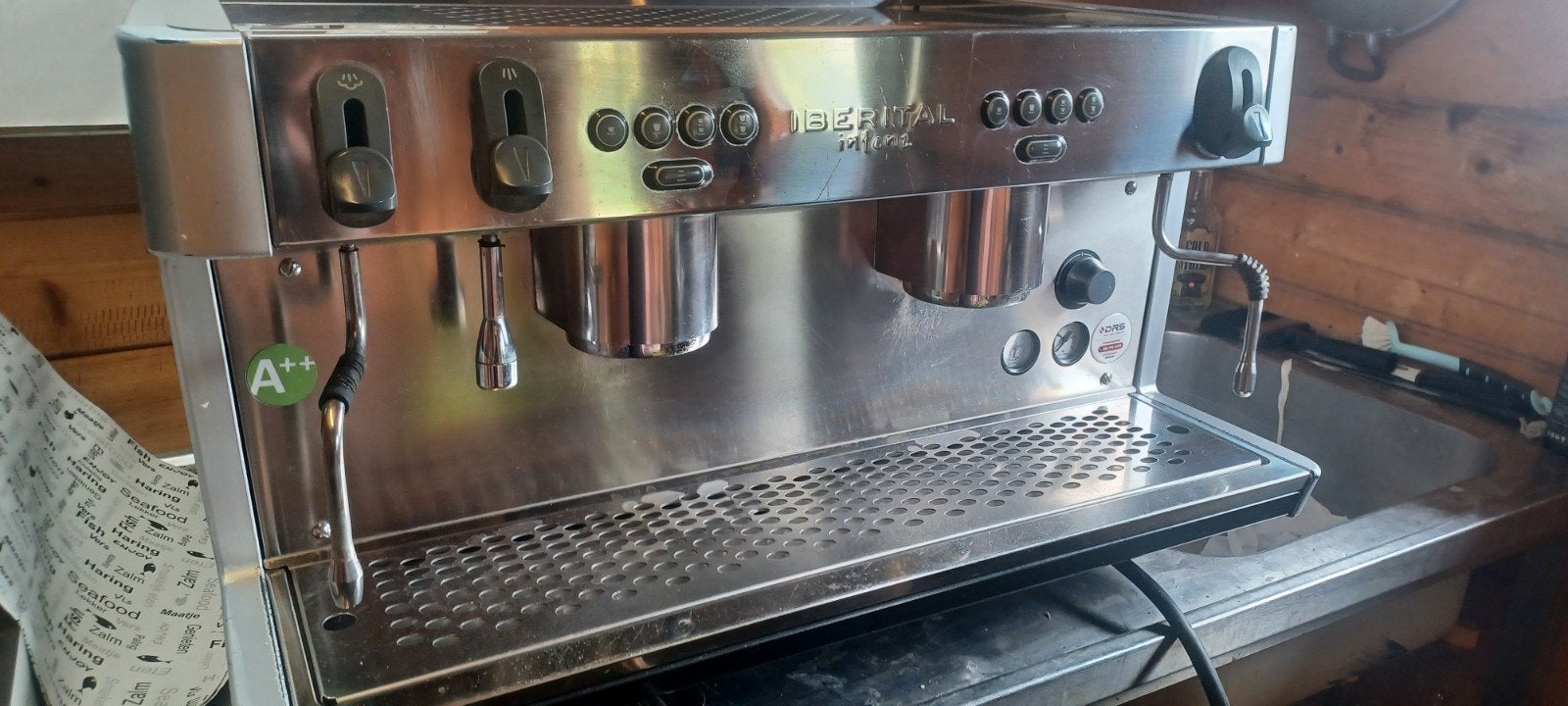 Iberital IB7 2-groeps Espressomachine - Professioneel, Gebruikt, Espresso apparaat, 10 kopjes of meer, Gemalen koffie