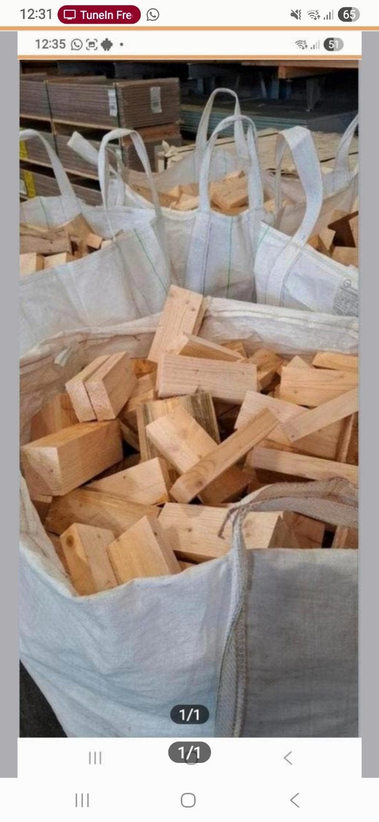 Bigbag hout ( nu met korting ! ), Minder dan 3 m³, Ophalen, Blokken