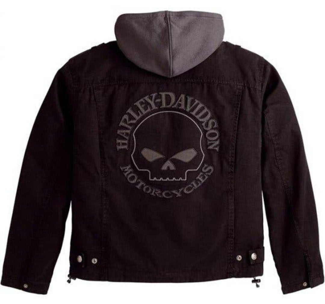 Harley-Davidson Willie G Skull 3-in-1 Heren canvas jack, Ophalen of Verzenden, Nieuw, Maat 56/58 (XL), Zwart