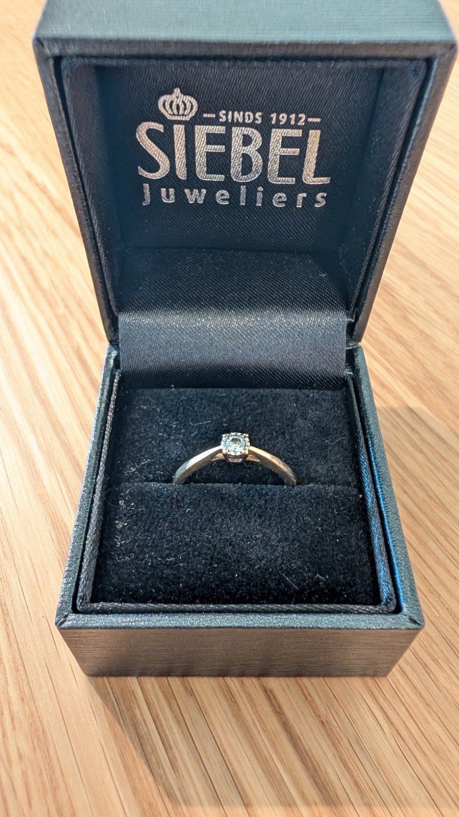 14K gouden ring met diamant van Siebel Juweliers, Sieraden, Tassen en Uiterlijk, Ringen, Ophalen of Verzenden, Dame, Goud, Goud