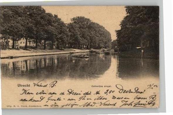 Utrecht Catharijne Singel st 1902  uitg N.J. Boon 3 zegels, Ophalen of Verzenden, Voor 1920, Gelopen, Utrecht