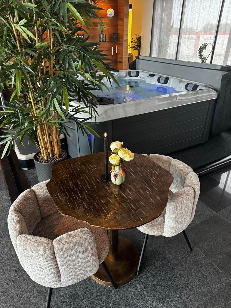 Koperkleurige zware metalen tafel Sycomore L Pole to Pole, Ophalen, Rond, Nieuw, 50 tot 100 cm