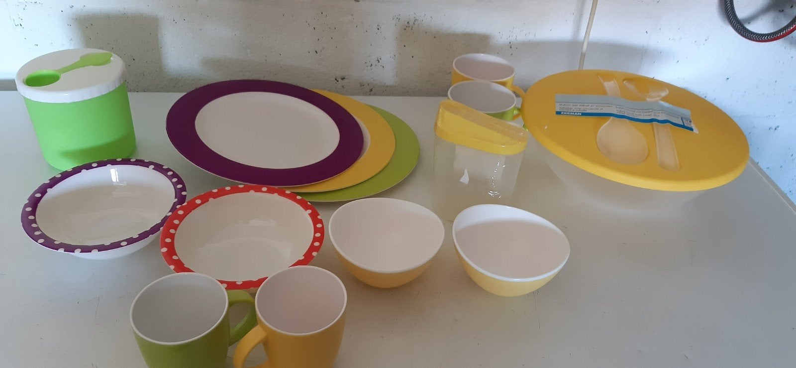 plastic servies nieuw  2 persoons, Ophalen, Nieuw