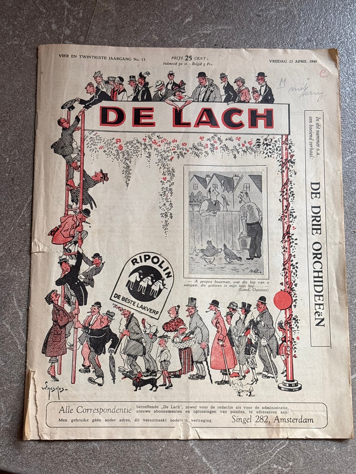 De Lach - Vier en Twintigste Jaargang No. 13 (1949), Ophalen of Verzenden, Gelezen, Overige typen