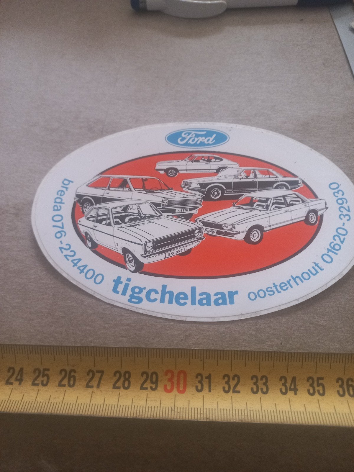 Vintage Ford Tigchelaar Reclamesticker - Auto's, Ophalen of Verzenden, Gebruikt