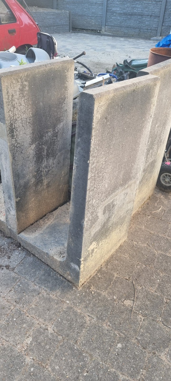 3x L element keerwand 100cm x 50cm antraciet beton, Ophalen, Zo goed als nieuw, Beton