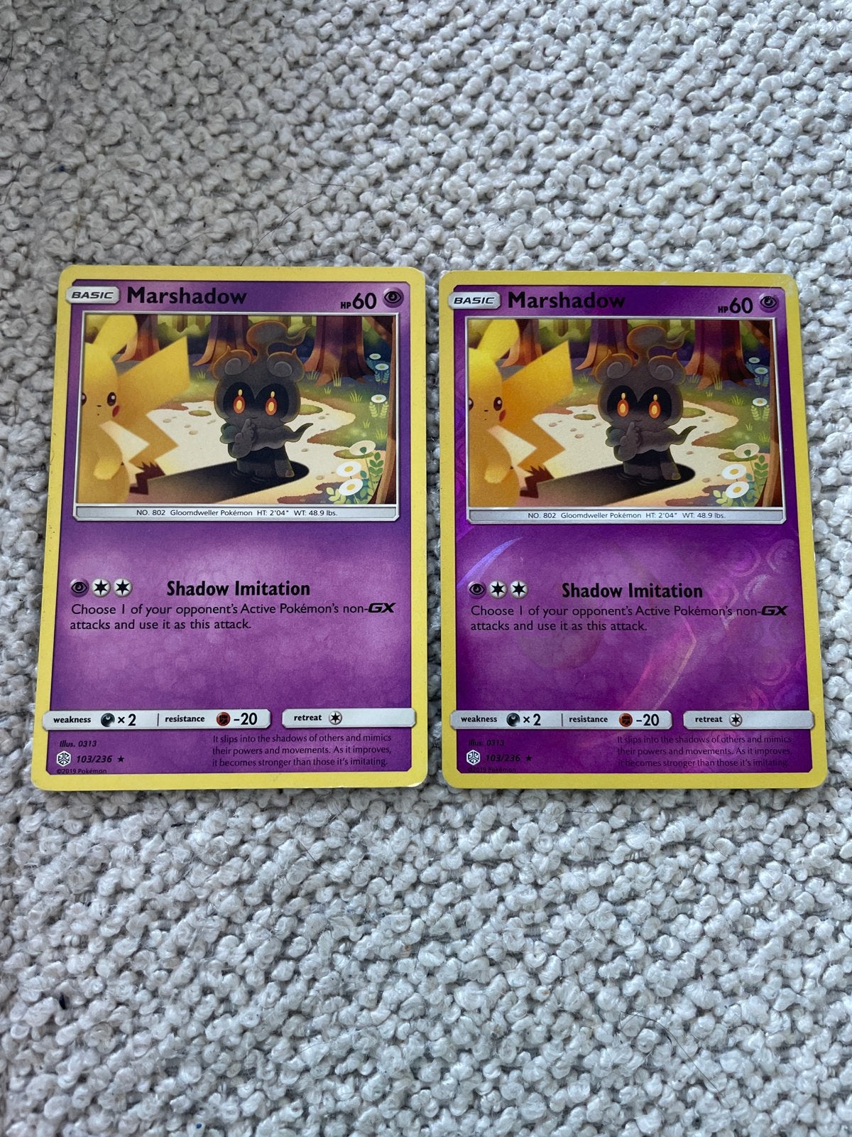 Marshadow Pokémon Kaarten - Normaal en Holo, Ophalen of Verzenden, Nieuw, Meerdere kaarten, Foil