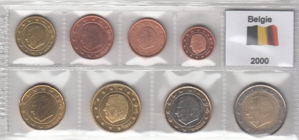 België serie 2000 met diverse schaarse munten, BU kwaliteit, Postzegels en Munten, Munten | Europa | Euromunten, Ophalen of Verzenden