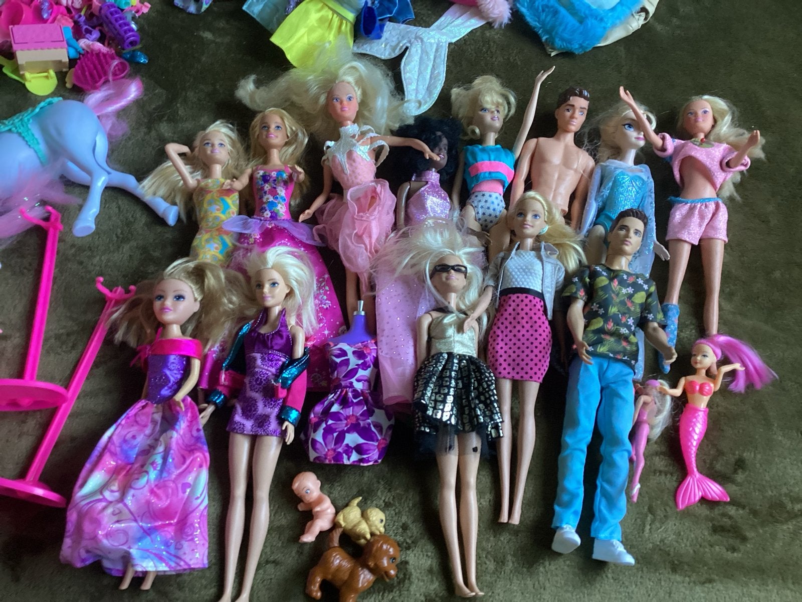 Grote Barbie en Ken poppen collectie met accessoires, Kinderen en Baby's, Speelgoed | Poppen, Ophalen, Gebruikt, Barbie