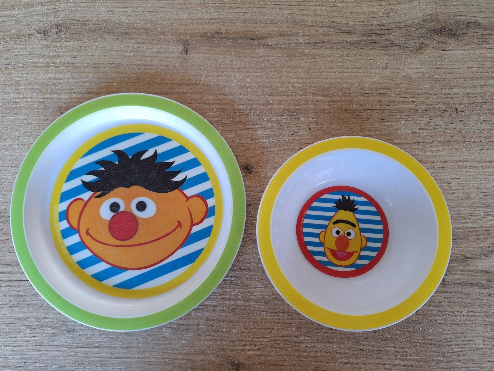 bord en kom bert en ernie, Ophalen of Verzenden, Gebruikt, Overige typen