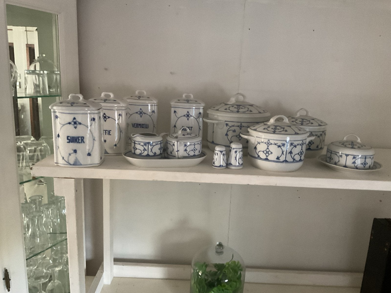 Antiek (Delfts) Blauw Jaeger Keukenservies - Compleet Set, Ophalen