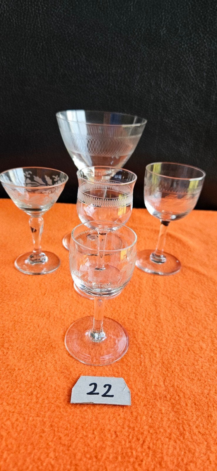 5x Vintage Kristal Likeur / Wijn Glazen - 5 Verschillende, Verzamelen, Ophalen of Verzenden, Zo goed als nieuw, Overige typen