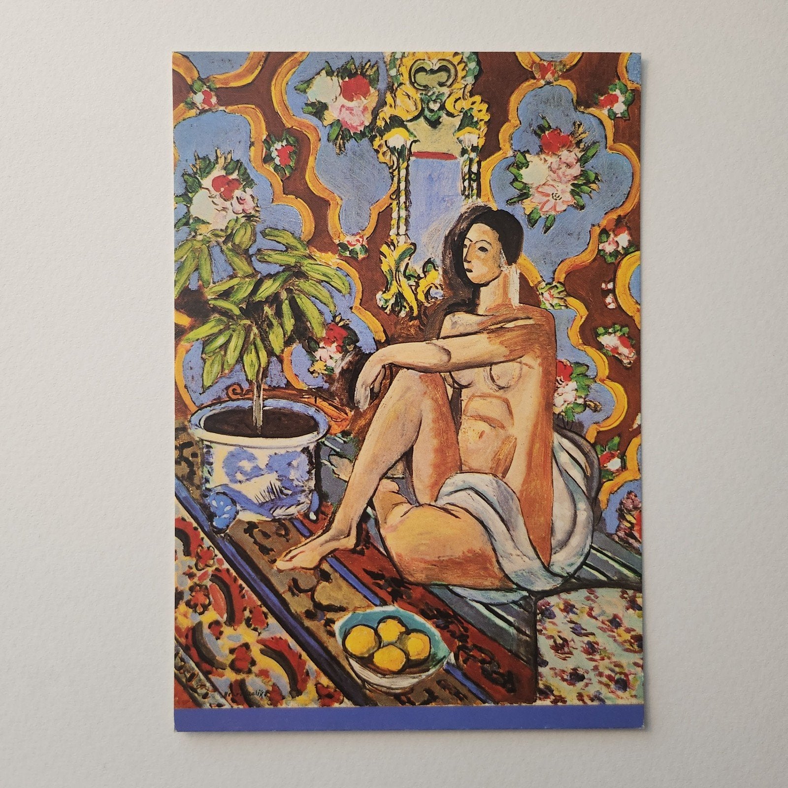 Kunstkaart Henri Matisse - Figure décorative sur fond, Verzenden, Ongelopen, Cultuur en Media