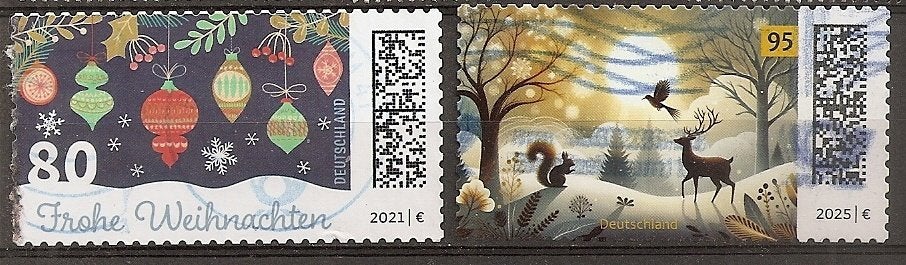 Duitsland kerstzegels, Postzegels en Munten, Postzegels | Europa | Duitsland, Ophalen of Verzenden, BRD, Gestempeld