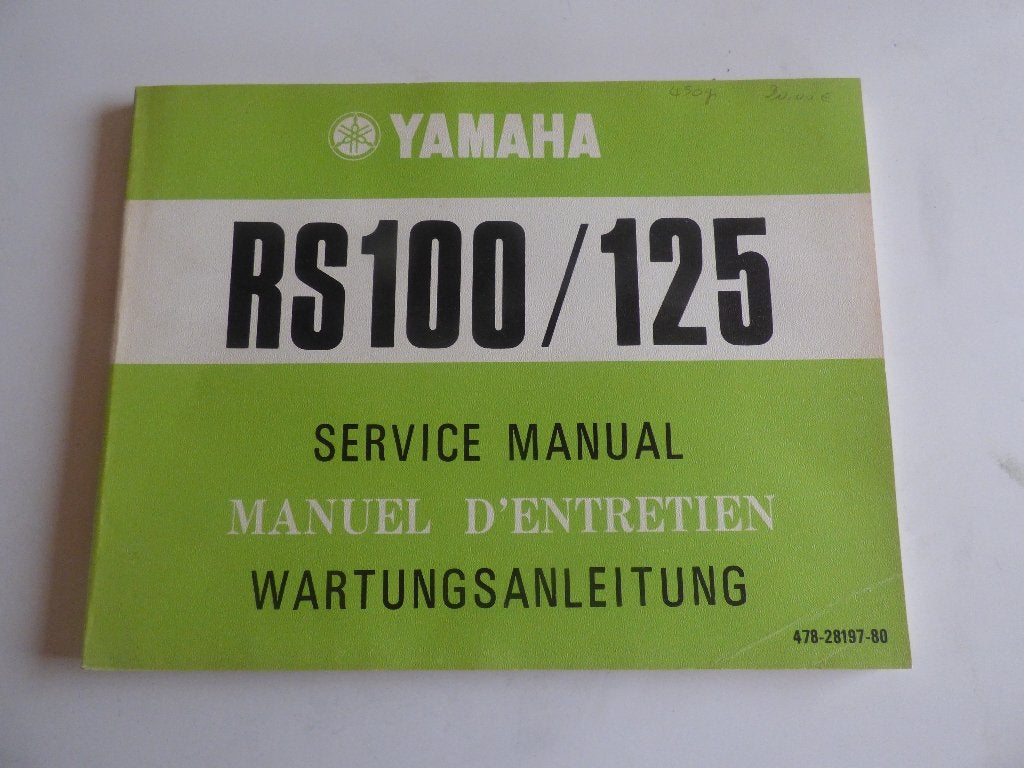 YAMAHA RS100 / 125 SERVICEHANDLEIDING (478-28197-80), Ophalen of Verzenden, Yamaha