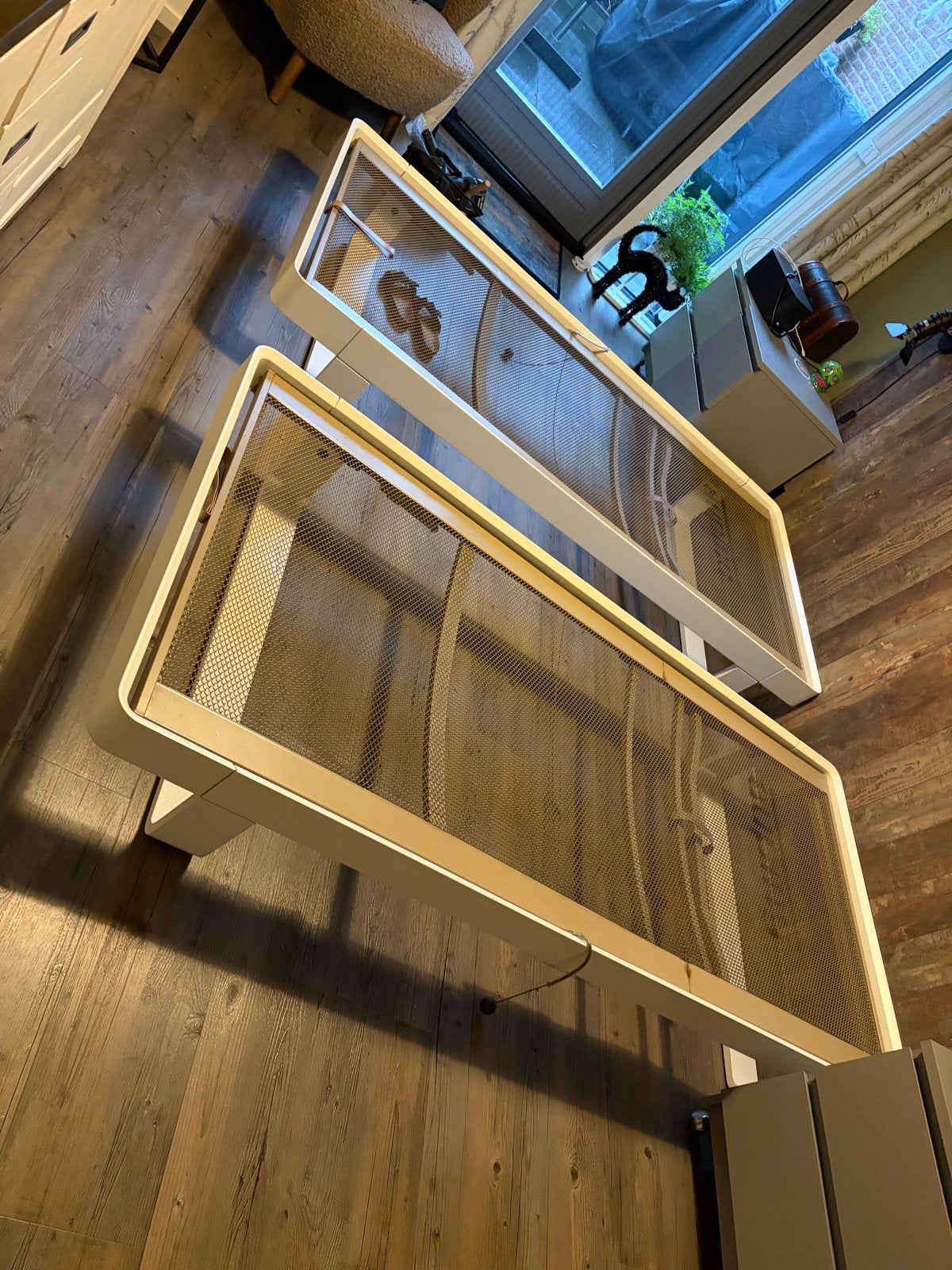 2x Auping bed 90x200 met spiraalbodem en matras, Ophalen, Gebruikt, 90 cm, Eenpersoons