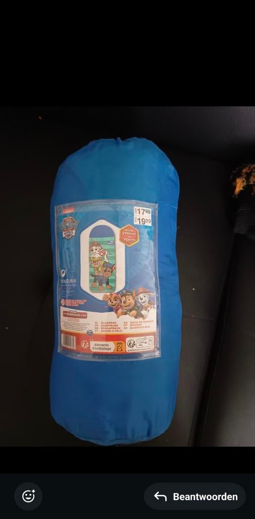 Paw Patrol kinderslaapzak - Z.g.a.n. (170x70 cm), Caravans en Kamperen, Slaapzakken, Ophalen of Verzenden