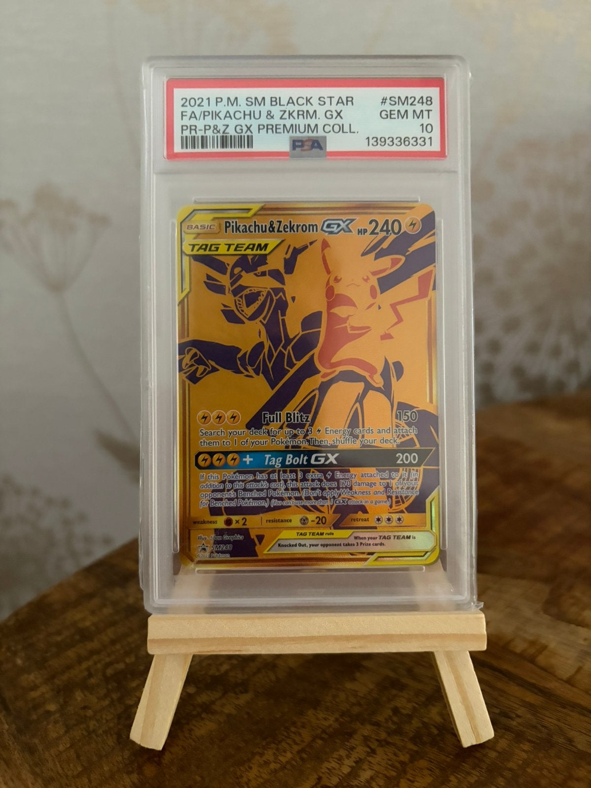Pokemon TCG - Pikachu & Zekrom GX #SM248 PSA 10 (Promo), Ophalen of Verzenden, Nieuw, Losse kaart, Foil