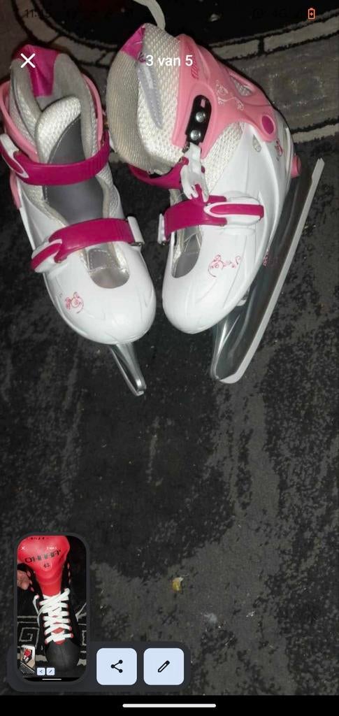 Witte en roze kinderschaatsen, Ophalen of Verzenden