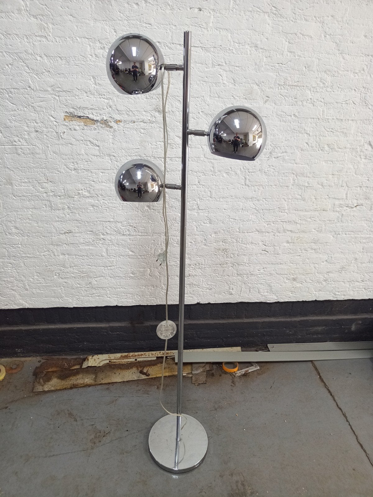 vintage kare design lamp, Ophalen, Zo goed als nieuw, Metaal