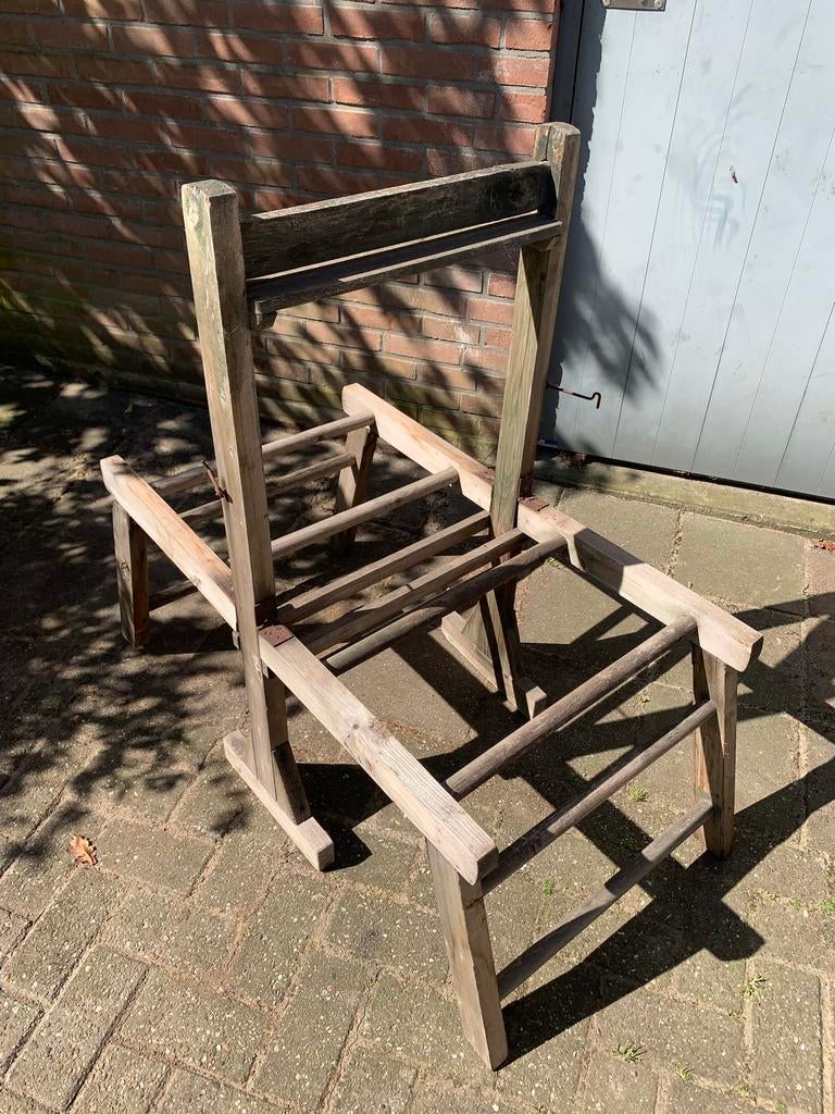 Antiek brocante houten wasrek / droogrek, Ophalen
