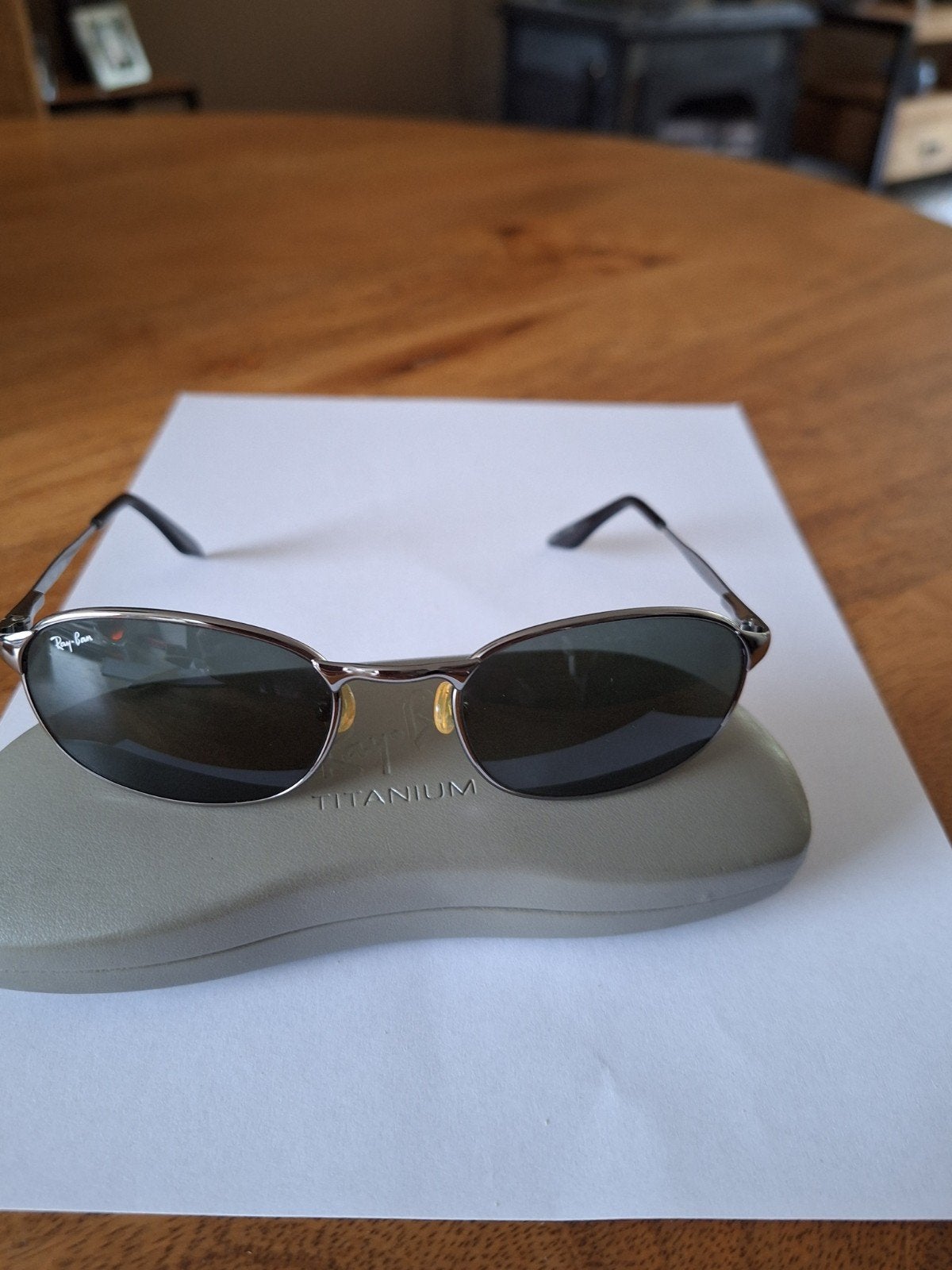 Ray-Ban Titanium Zonnebril W2841 00AS, Zonnebril, Zwart, Ophalen of Verzenden, Zo goed als nieuw
