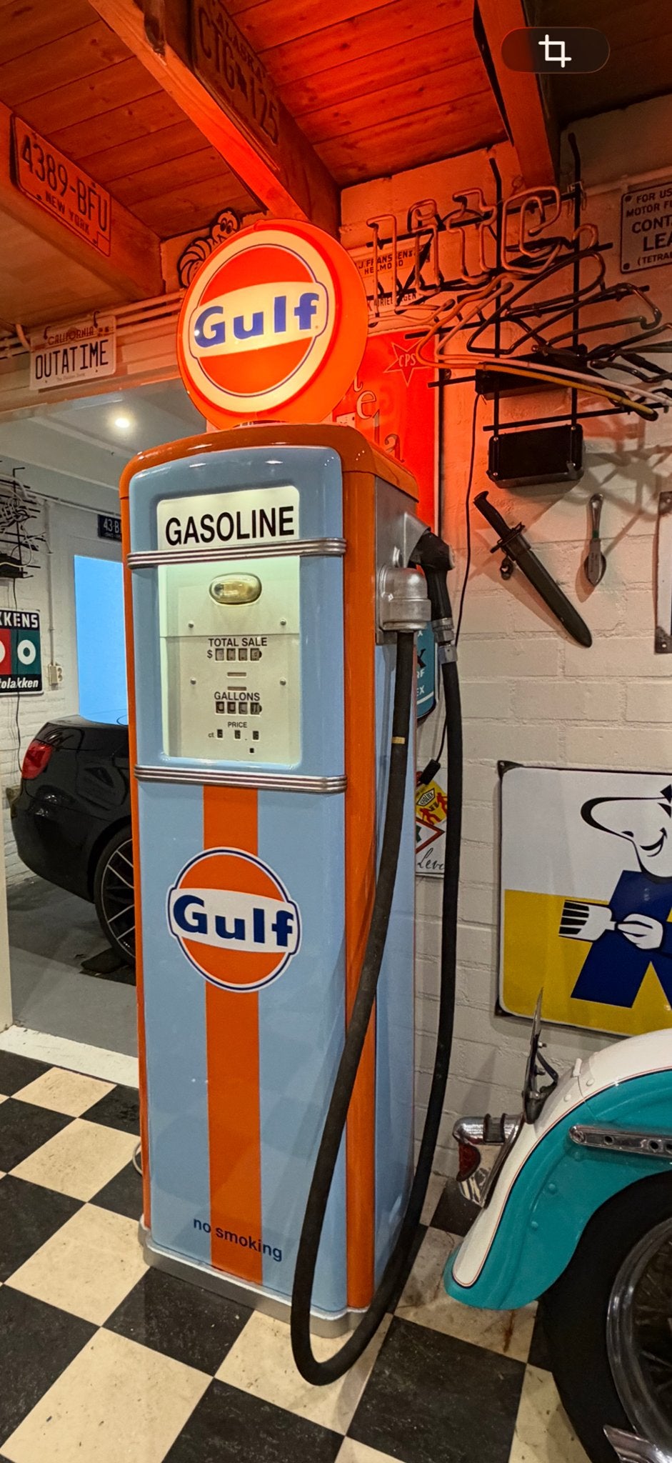 Gerestaureerde jaren '50 Gulf benzinepomp, Ophalen of Verzenden