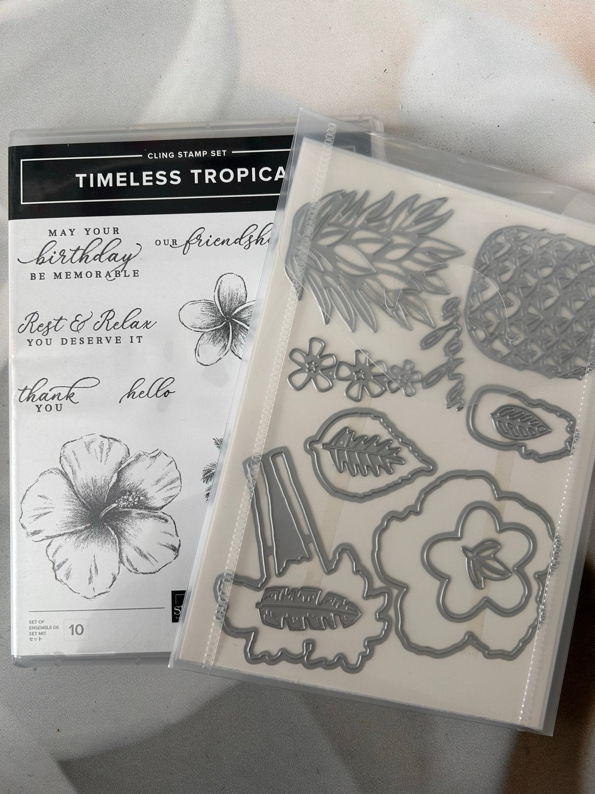 Stampin' Up! Timeless Tropical Stempelset & Dies, Ophalen of Verzenden, Zo goed als nieuw, EZ-mounted stempel