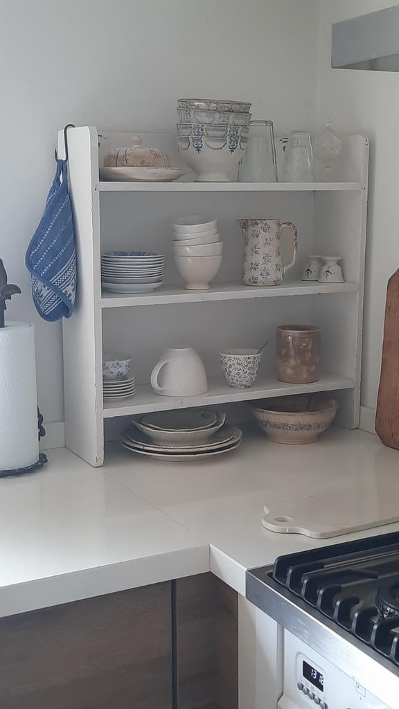 Brocant wit keukenrek (nuzzelspul), Antiek en Kunst, Curiosa en Brocante, Ophalen