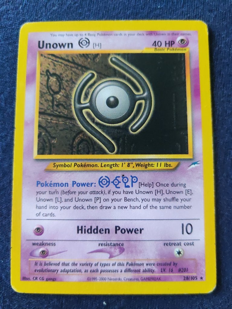 Unown H - Neo Destiny 28/105 - Near Mint, Ophalen of Verzenden, Nieuw