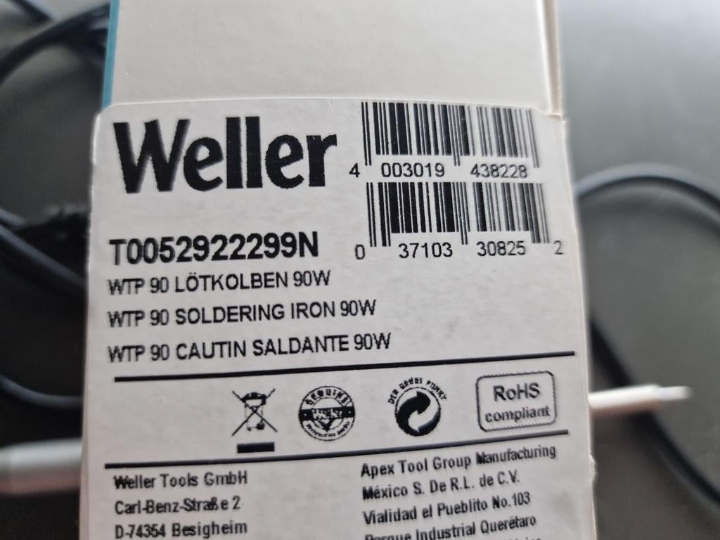 Weller WTP 90 Soldeerbout 90W - Nieuw in doos, Hobby en Vrije tijd, Verzenden, Nieuw