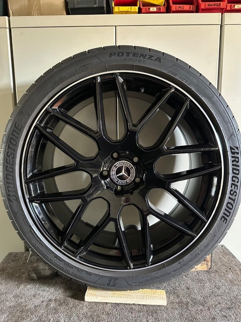 Lichtmetalen velgen 21", Mercedes GLC 2023, AMG, Bridgestone, Auto-onderdelen, Banden en Velgen, Ophalen, Gebruikt, 255 mm, Velg(en)