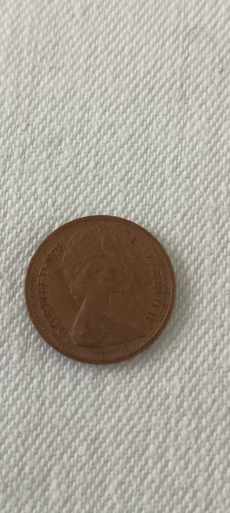 Britse 1/2 New Penny munt uit 1978, Ophalen of Verzenden, Overige landen