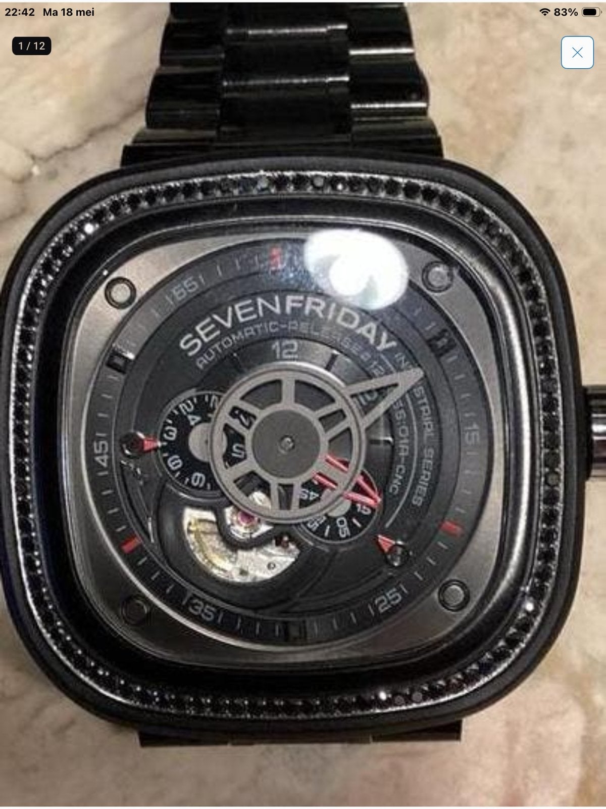 Sevenfriday P3/06 Racer III heren horloge, Overige merken, Staal, Polshorloge, Ophalen of Verzenden