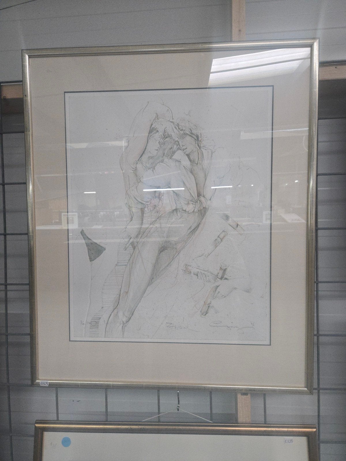 Jürgen Gorg (1936–2010, Germany) litho 76 van 180, Ophalen of Verzenden, Tekening, Potloodtekening, Achter glas